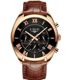Luxury Men's Waterproof Quartz Chronograph Leather Watch